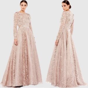 Mac Duggal 11121 Embellished Illusion Long Sleeve
A Line Gown